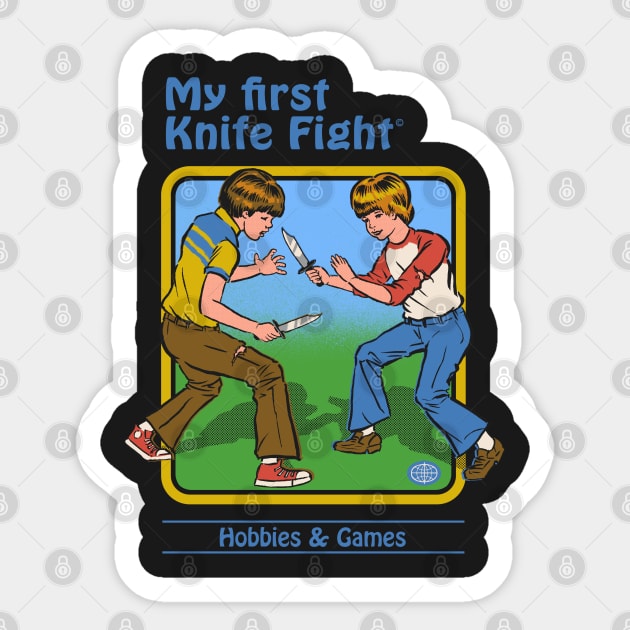 My First Knife Fight Sticker by Steven Rhodes